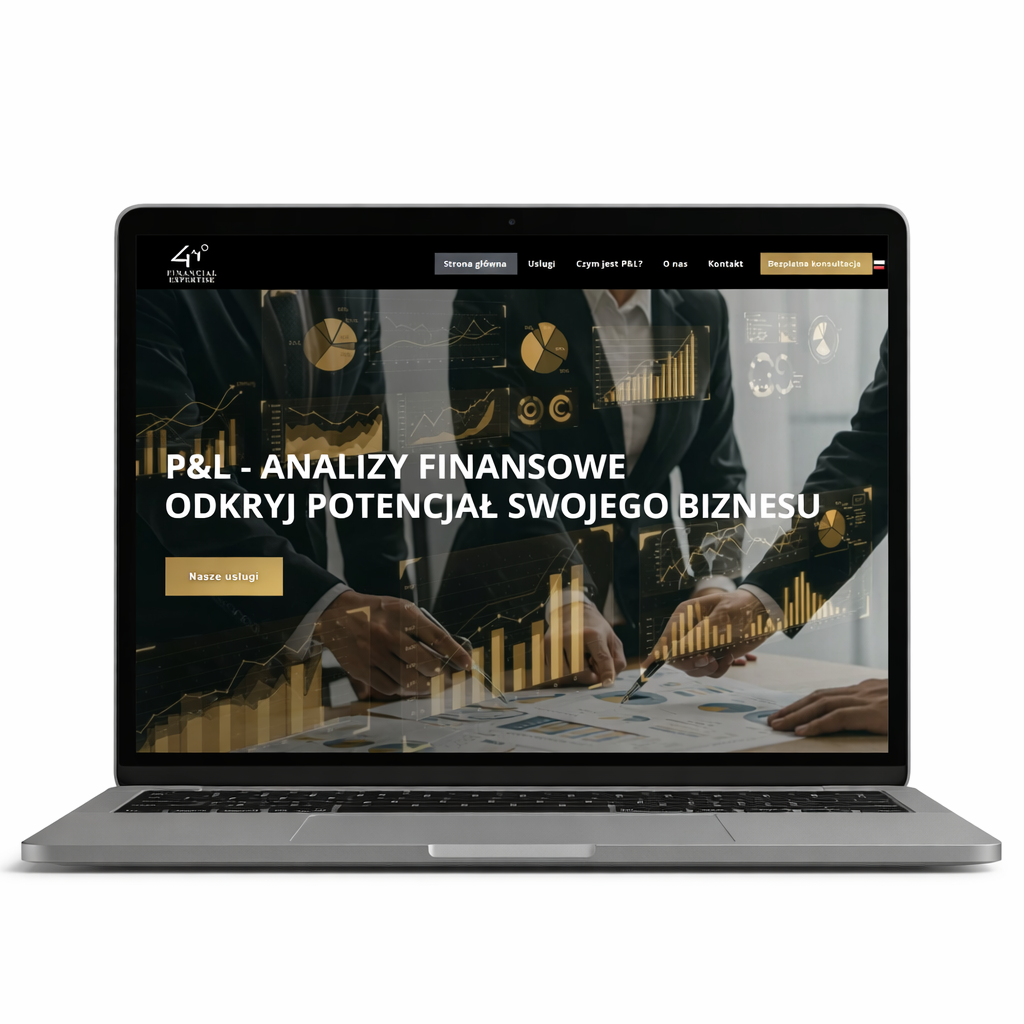 Strona internetowa dla firmy specjalizującej się w analizach finansowych.