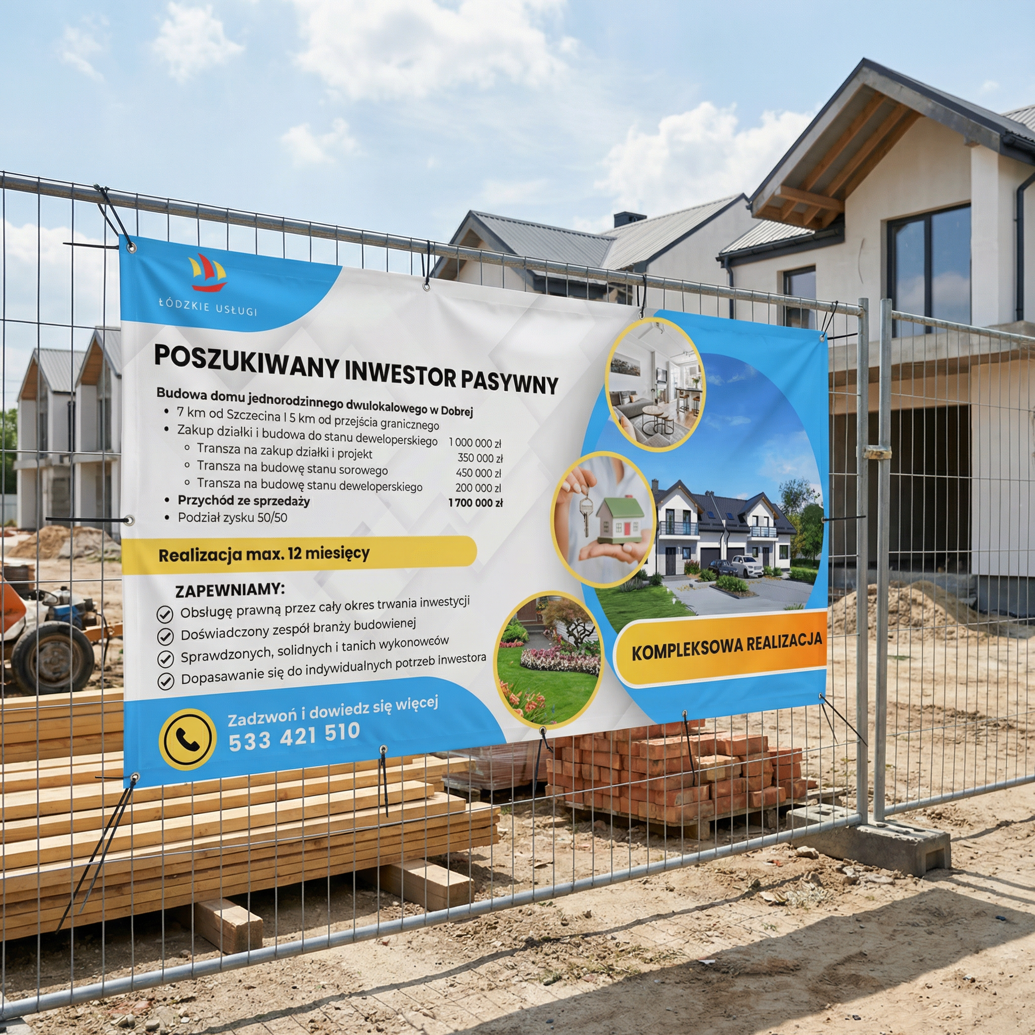 Baner reklamowy dla Łódzkie Usługi